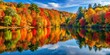 © Sujid - Autumn landscape with vibrant foliage, reflection on lake surface , fall, foliage, vibrant, colors, autumn, scene, landscape