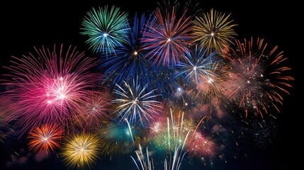 Poster - A Colorful Display of Fireworks in the Night Sky