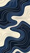 © PLATİNUM - Abstract Wavy Pattern Design in Navy Blue and Cream Colors Demonstrated in a Modern Artistic Composition