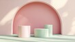 © MdAnontoIslam - Elegant Minimalistic Stage Designs in Soft Pastel and Bold Colors for Modern Backgrounds