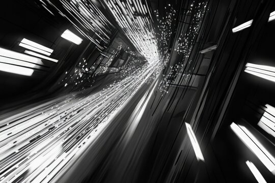 Cinematic storyboard sketch featuring extreme close-up shots of blinking computer data lights rendered in a cartoon style with pencil strokes