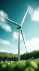 Canvas Print - Wind Turbine in a Forest.