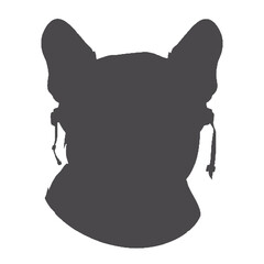 French Bulldog dog wearing aviator sunglasses -silhouette vector illustration transparent background