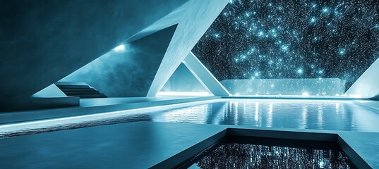 Poster - A futuristic museum with holographic exhibits floating in mid-air