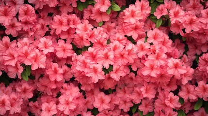 Sticker - Vibrant pink azalea blossoms create a stunning floral backdrop in spring, captivating viewers with their lush texture and color in a garden setting