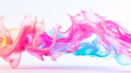 Poster - This dynamic wallpaper showcases a captivating blend of swirling pink and blue fluid shapes, creating an eye-catching and modern aesthetic suitable for various design purposes