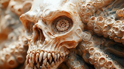 Wall Mural - Close-up of a Creepy Octopus Skull