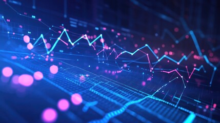 Poster - Abstract digital visualization of data trends and analytics.
