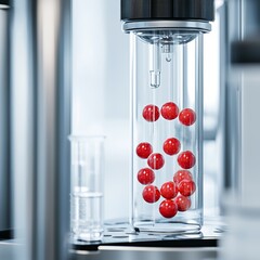 a close-up of enzyme reactions being studied in a biochemistry lab