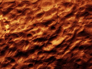 Wall Mural - rocky surface of a desert planet, orbital image. surface of mars with craters.