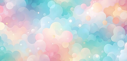 Wall Mural - pastel dream: abstract background of soft, blurred circles in pink, blue, and peach tones