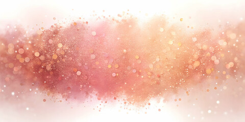 Poster - Rose Gold Sparkle: Abstract watercolor wash with shimmering bokeh effect 