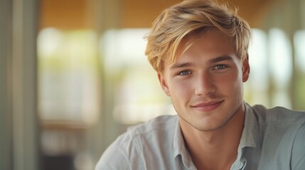 Sticker - Young Man Smiling with Light Background