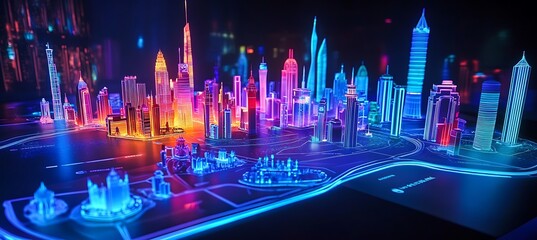 Poster - A holographic city tour with interactive landmarks and historical facts