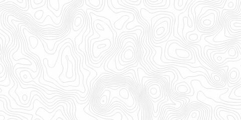 Poster - Vector geography landscape Topo contour map on white background, Topographic contour lines. Seamless pattern with lines Topographic map. Geographic mountain relief diagram line wave carve pattern.