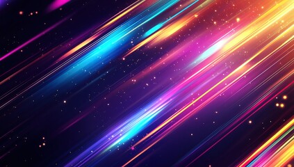 Wall Mural - colorful spectrum background with neon light stripes. abstract motion blurred rainbow color gradient