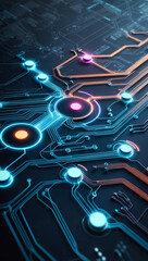 Poster - Futuristic high-tech circuit board layout