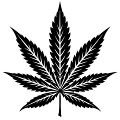 Wall Mural - marijuana leaf silhouette vector art