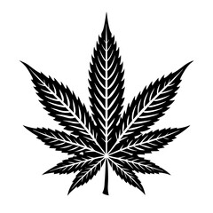 Wall Mural - marijuana leaf silhouette vector art