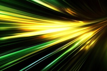 Wall Mural - abstract background with yellow and green light streaks on dark blurred background