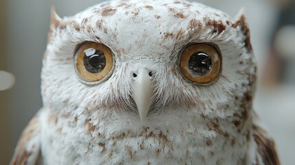 Wall Mural - Close-up Portrait of an Owl with Intense Gaze