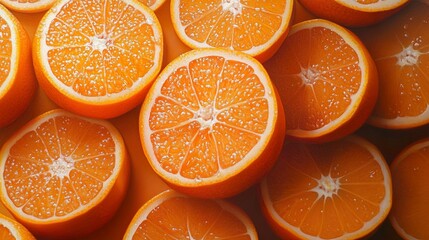 Wall Mural - Close-Up of Freshly Cut Oranges: A Vibrant Still Life