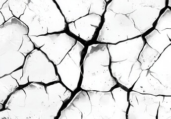 Black and white background, cracks in the ground, 