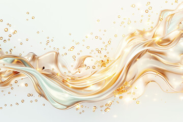 Poster - This background features a smooth, flowing fabric design with shimmering gold highlights, suitable for creating a serene and elegant ambiance. The gentle movement enhances its visual appeal perfectly