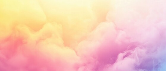 Poster - Soft pastel gradient background featuring hues of yellow and pink creating an abstract cloud like effect