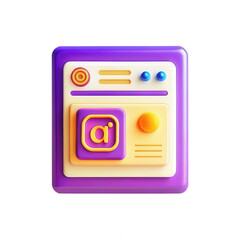 Poster - A vibrant 3D render of a colorful user interface icon with various shapes and buttons, showcasing creativity and modern design.