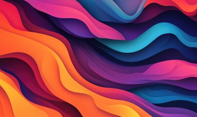 Poster - Abstract fluid shapes in vibrant gradient colors Modern geometric background with a colorful 3D flowing design for a trendy poster