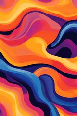 Poster - Abstract flowing design with wavy elements