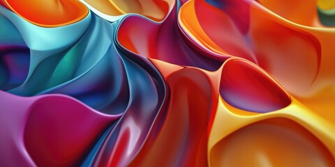 Poster - Abstract 3D background featuring vibrant multicolored textures created through rendering techniques