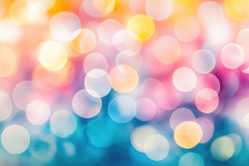 Poster - Colorful bokeh circles on a soft white background with a blurred effect