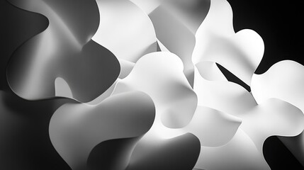Poster - White shapes contrasted against a dark backdrop