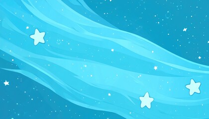Poster - Light blue 2D cartoon template featuring space stars Modern abstract design showcasing Big Dipper stars Suitable for astronomy themed websites