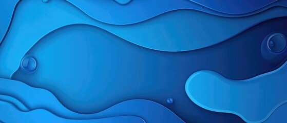 Poster - Abstract blue background featuring 2D cartoon elements and clip art design