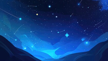 Poster - Light blue 2D cartoon template featuring space stars Contemporary abstract illustration highlighting the Big Dipper Ideal design for advertisements posters and banners