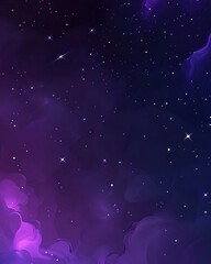 Poster - Dark purple 2D cartoon template featuring space stars A modern abstract design showcasing Big Dipper stars ideal for cosmic backgrounds