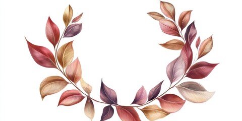Poster - Decorative leaf frame design Raster illustration