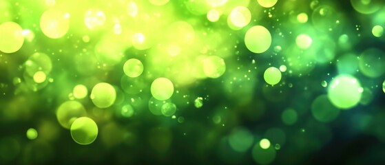 Aufkleber - Abstract blurred background featuring green light elements