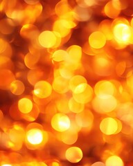 Canvas Print - defocused abstract orange bokeh with distinctive festive lighting effects