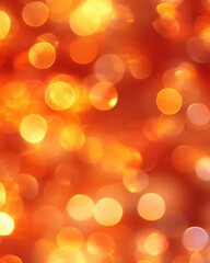 Canvas Print - defocused abstract orange bokeh with distinctive festive lighting effects