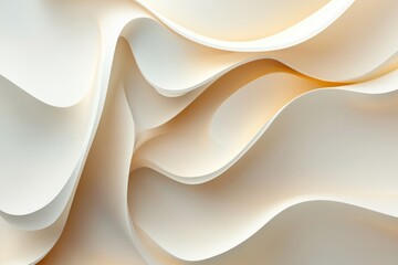 Poster - Beige abstract digital background featuring curved lines Illustration