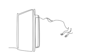 Poster - Animated self drawing of single continuous line drawing the book opens and a flying dragon comes out. Fairy tales. Fiction stories. Bedtime companions. World Storytelling Day. Full length animation