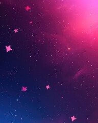 Wall Mural - Dark pink and blue 2D cartoon backdrop featuring small and large stars A vibrant abstract illustration with gradient stars ideal for ads posters or banners