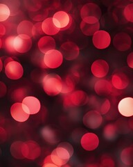 Poster - Abstract Red Bokeh Lights with a Defocused Unique Festive Effect