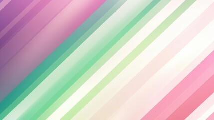 Wall Mural - Rainbow gradient background featuring diagonal shapes in green white pink and purple hues