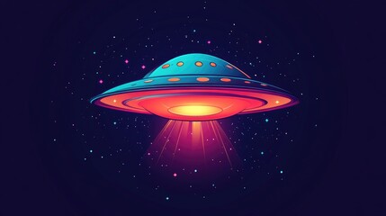 Colorful UFO icon with a simple design