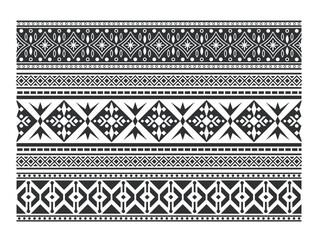 Poster - Ethnic fringe ornaments. Seamless pattern of geometric oriental ethnicity. Line vector illustration. Native African American Mexican Indian tribal style. Border design, textiles, fabrics, and tattoos